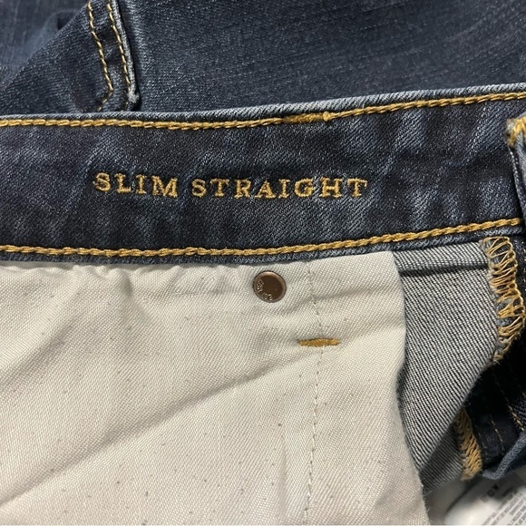 American Eagle Mens Jeans Dark Wash 34x32 Slim Straight Extreme Flex EUC Preppy - Picture 9 of 12